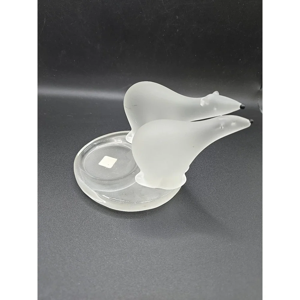 PartyLite Frosted Polar Bears Votive Candle Holder 4" - Picture 1 of 7